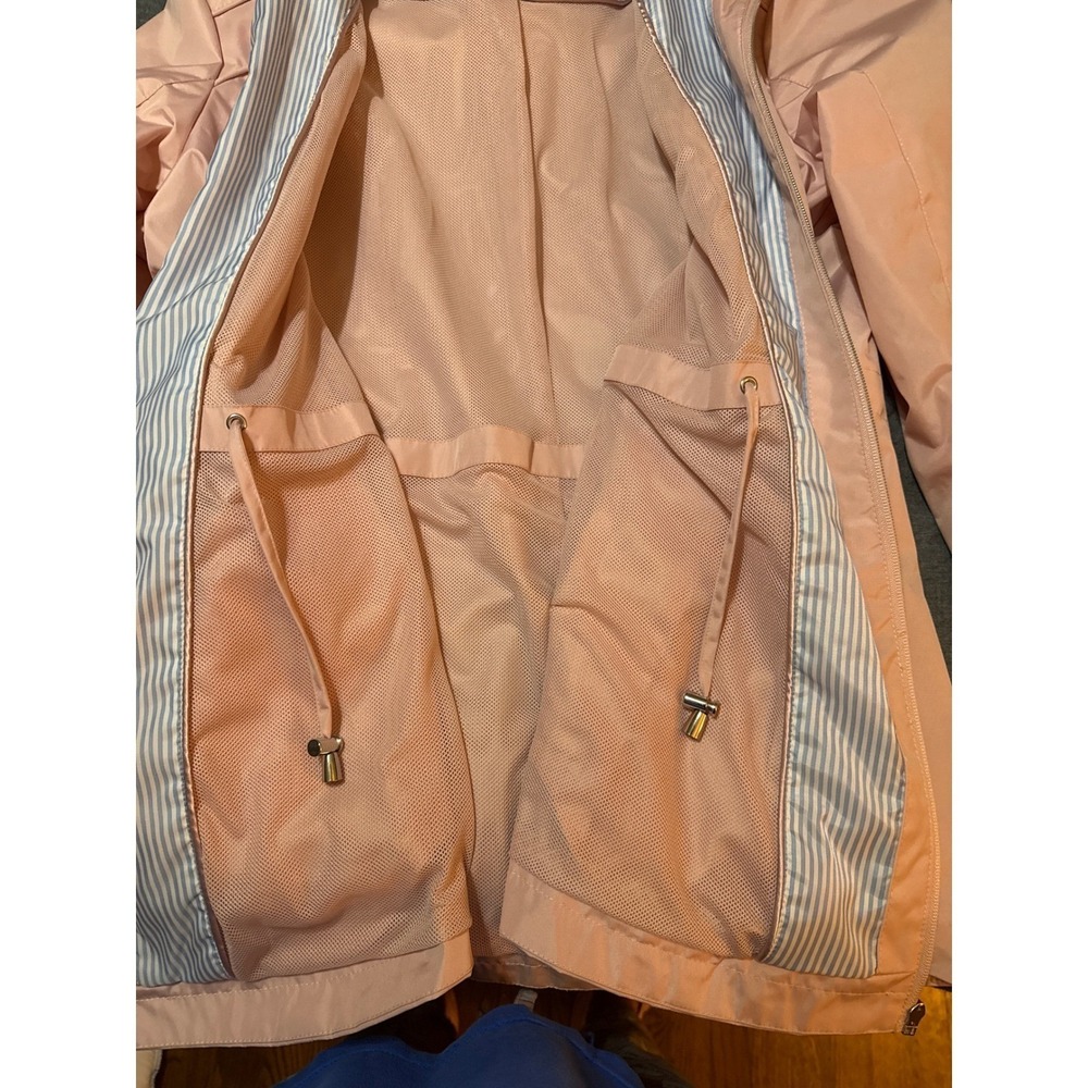 Gallery New York Womens XL Pink Hooded Rain Jacket Lightweight Full Zip Coat - Picture 3 of 8